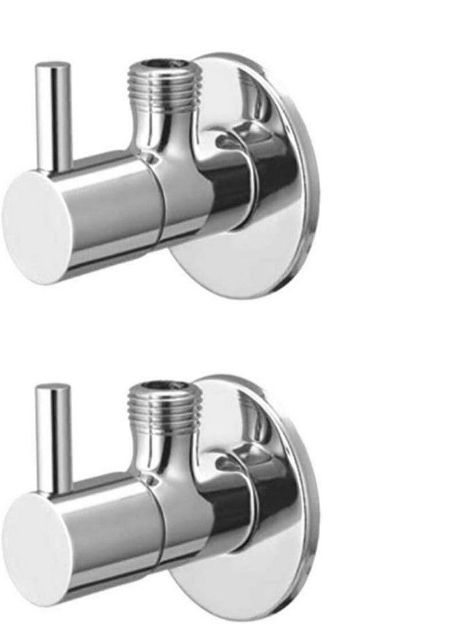 Bath Bliss BATHBLISS Turbo Stainless Steel Angle Valve with Wall Flange (Pack of 2) - Image 1